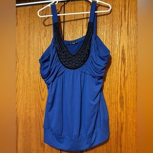 Women’s Maurices size 3 embellished thin shoulder strap tank with fitted bottom